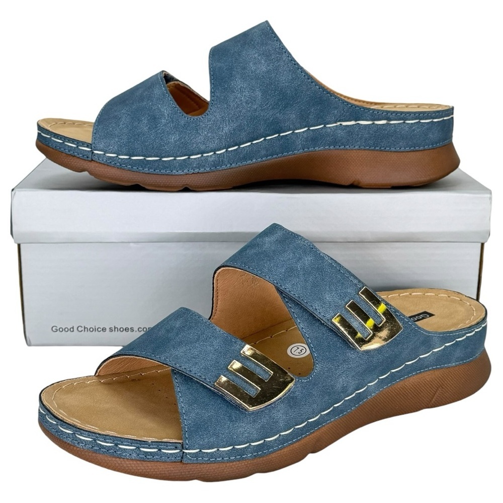 Good Choice Gretchen Navy Womens Sandals Size 7.5M - Picture 2 of 12